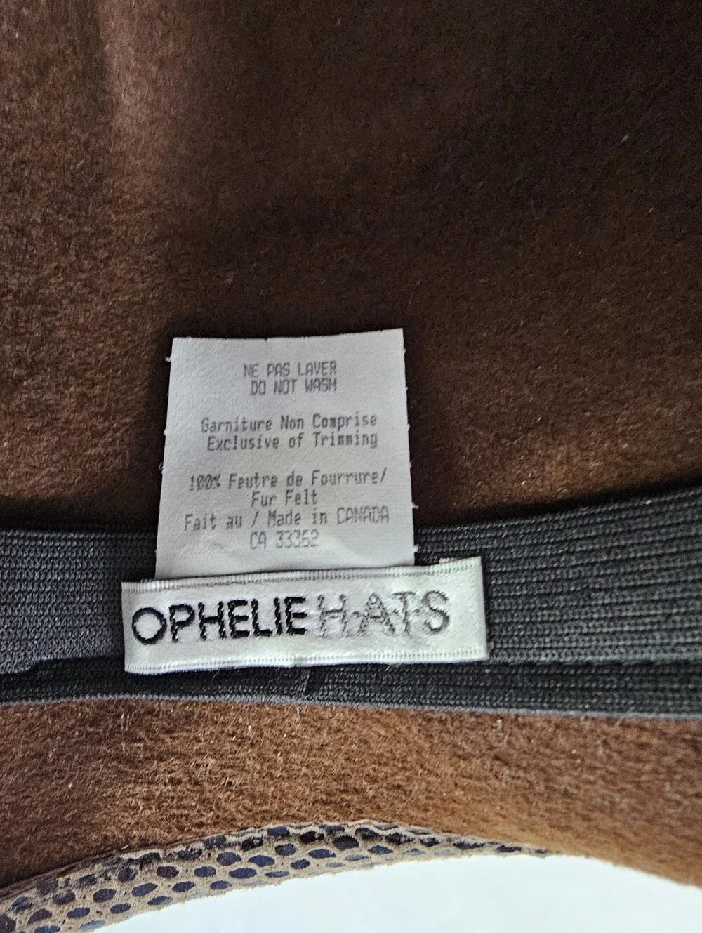 Vintage Ophelie Hats Brown Fur Felt Asymmetrical Cloche Mushroom Hat